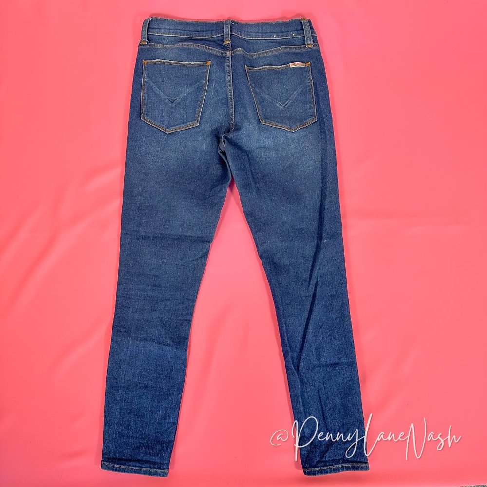 Hudson Natalie Super Skinny Jeans Blue Mid Rise Distressed - Picture 9 of 14